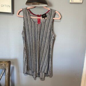 W5 Blue and White Striped Sleeveless Top Size Medium